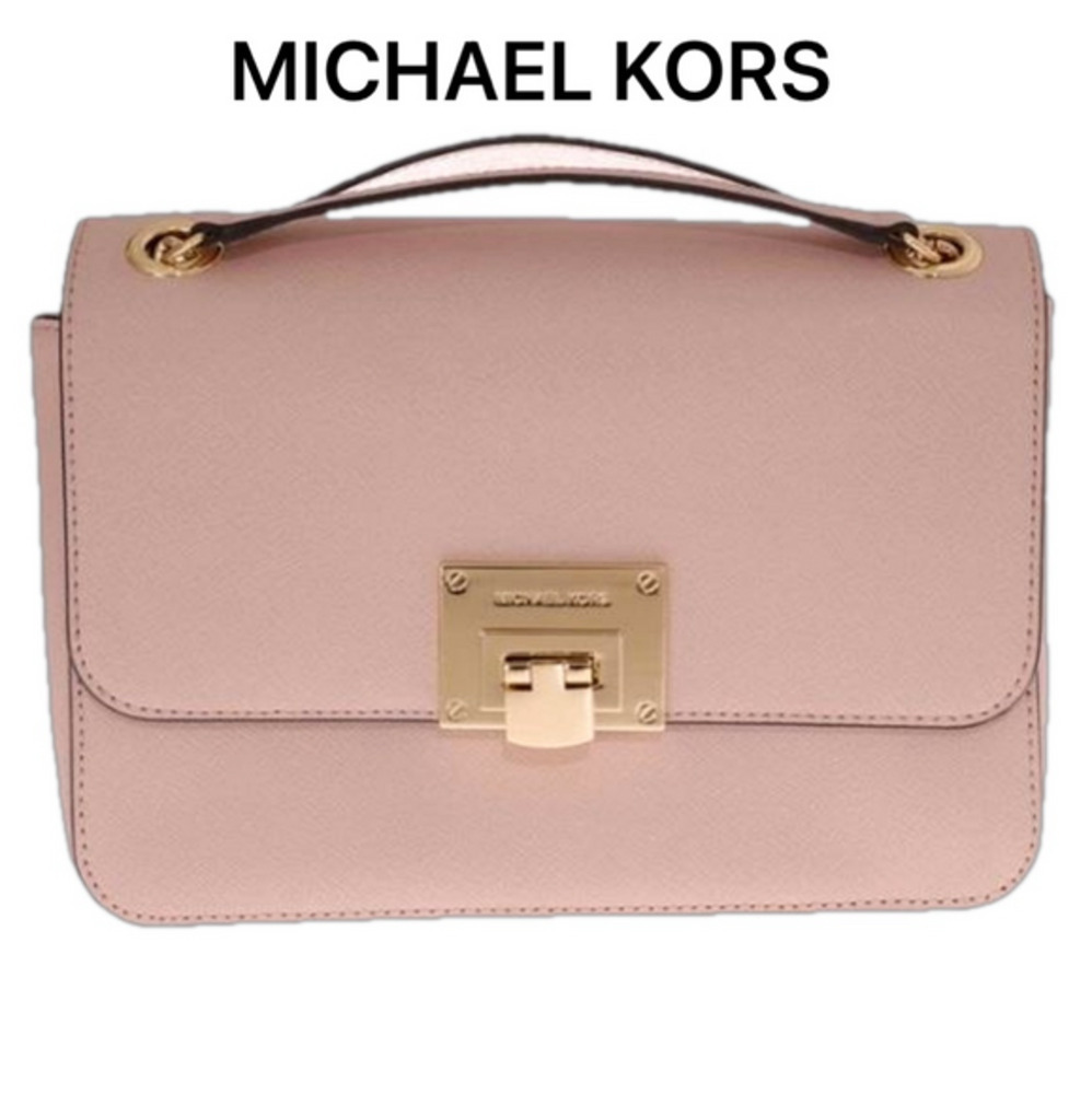 Michael Kors Elegant Pink Tina Leather Shoulder Bag